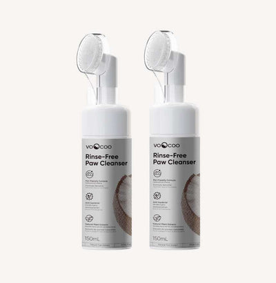 Rinse Free Paw Cleanser pack of 2, enriched with Aloe Vera and Calendula, kills 99% of germs, 150ml bottles.